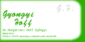 gyongyi hoff business card